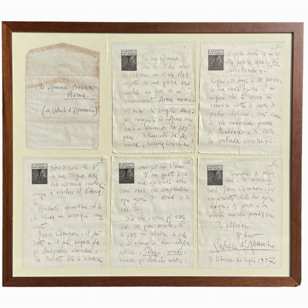 Gabriele D'Annunzio (a firma di) - Lettera di presentazione di Franco Cassinari