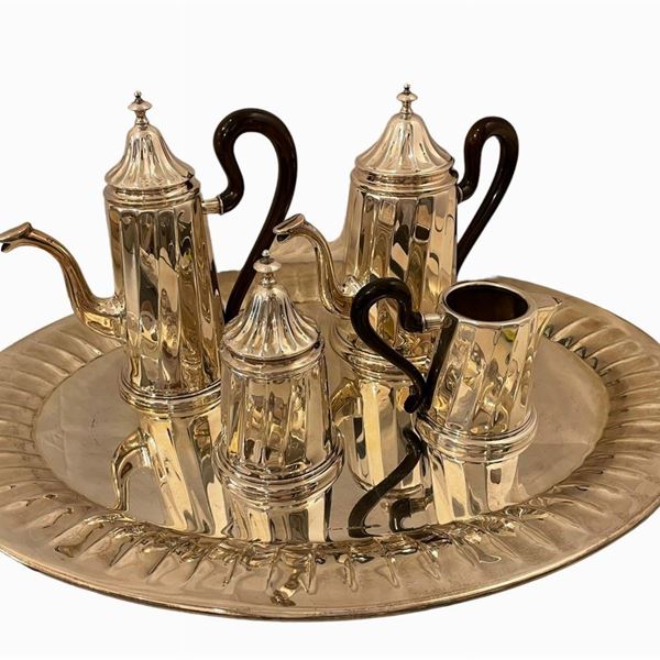 Servizio da tè/caffè in argento firmato Cassetti