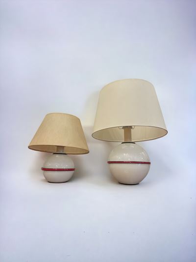 Due Lampade da Tavolo in Vetro di Murano
