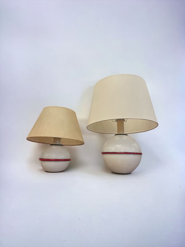 Due lampade da tavolo in vetro di Murano