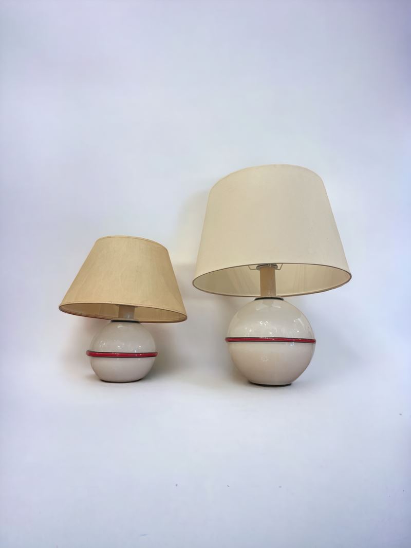 Due Lampade da Tavolo in Vetro di Murano