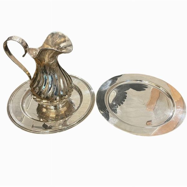 Set di 3 oggetti in Metallo argentato