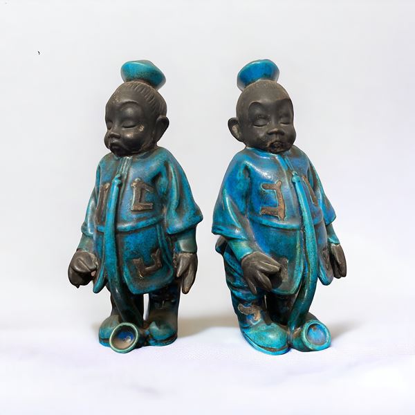 Coppia di sculture orientali