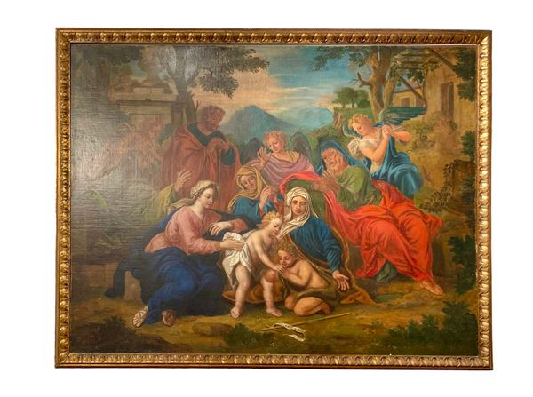 Nicolas Poussin - Sagra famiglia con Sant'Anna e San Giovannino