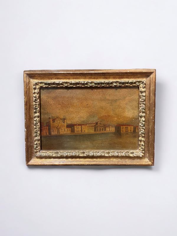 Scorcio veneziano   (prima metà del XX secolo)  - olio su tavoletta  - Asta Asta a tempo / Brocantage natalizio - DAMS Casa d'Aste