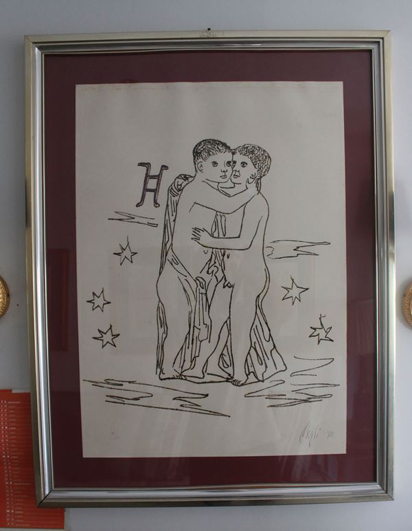 Gemelli  (1971)  - Stampa litografica - Auction Affordable art of the 20th century  - DAMS Casa d'Aste