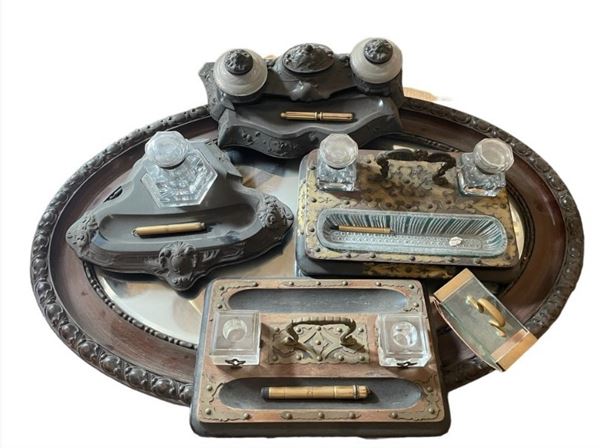 Set di quattro calamai  - Auction Arredamenti provenienti da un celebre architetto romano - DAMS Casa d'Aste