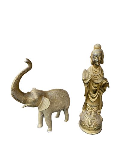 Due Sculture in Bronzo Dorato