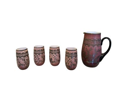 Set di 4 Bicchieri in Vetro con Brocca
