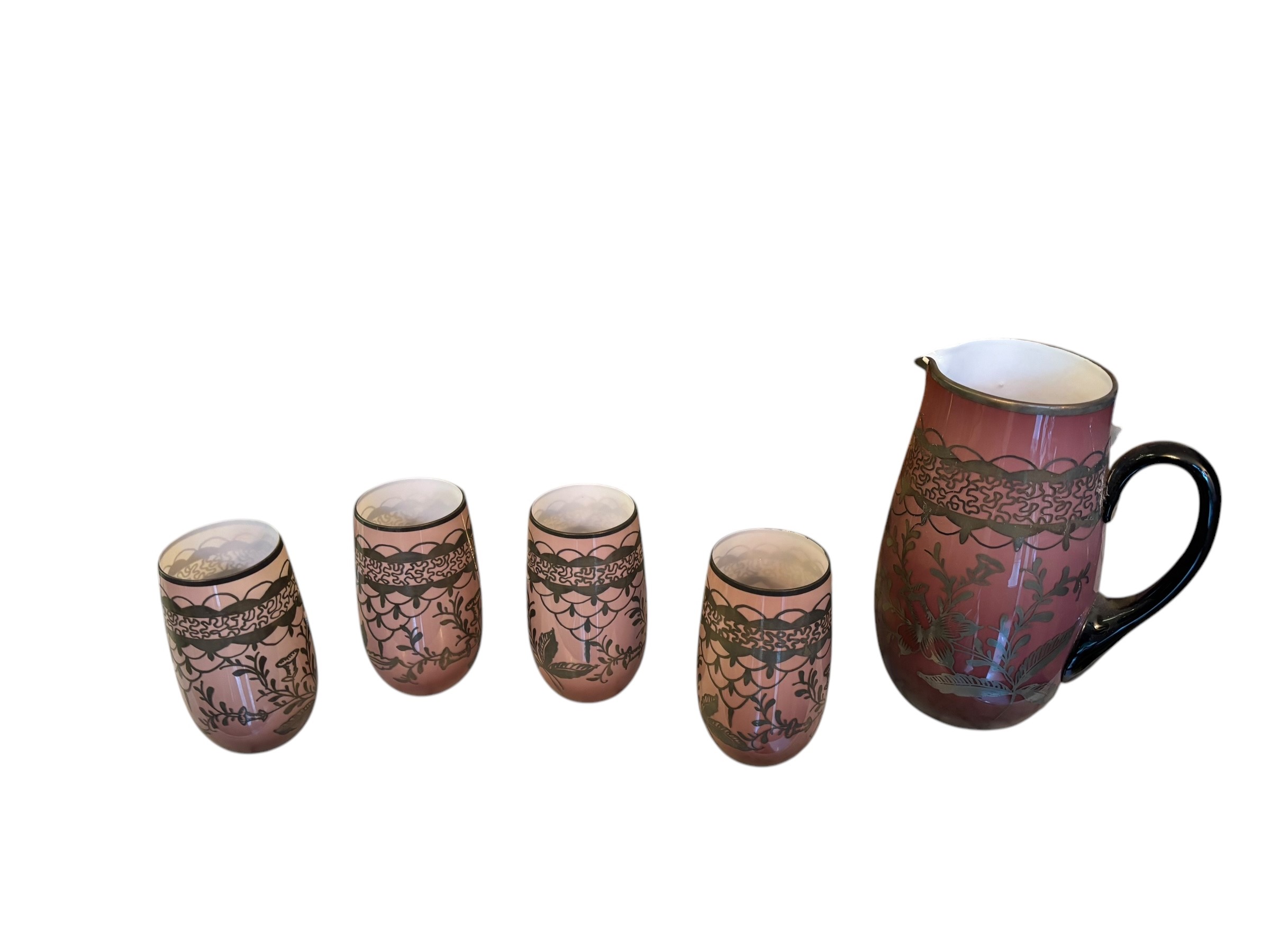 Set di 4 Bicchieri in Vetro con Brocca