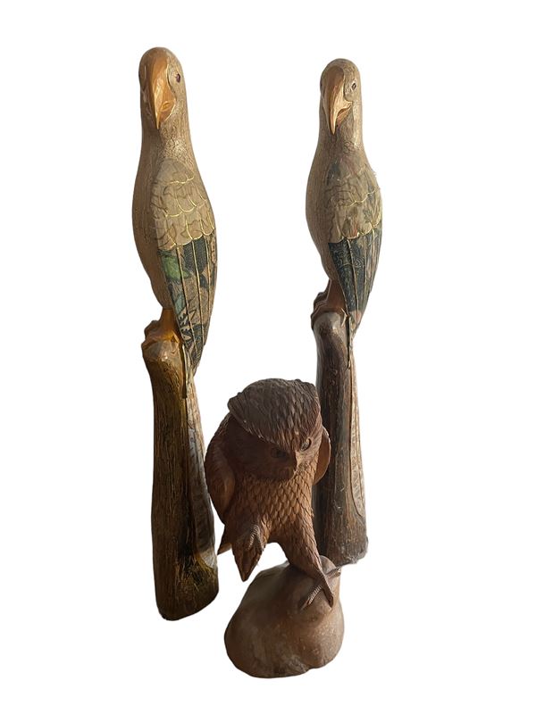 Gruppo di tre sculture lignee  - Auction Brocantage Natalizio - DAMS Casa d'Aste