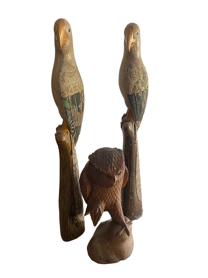 Gruppo di Tre Sculture Lignee