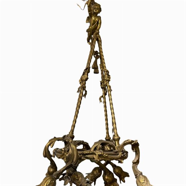 Lampadario in bronzo