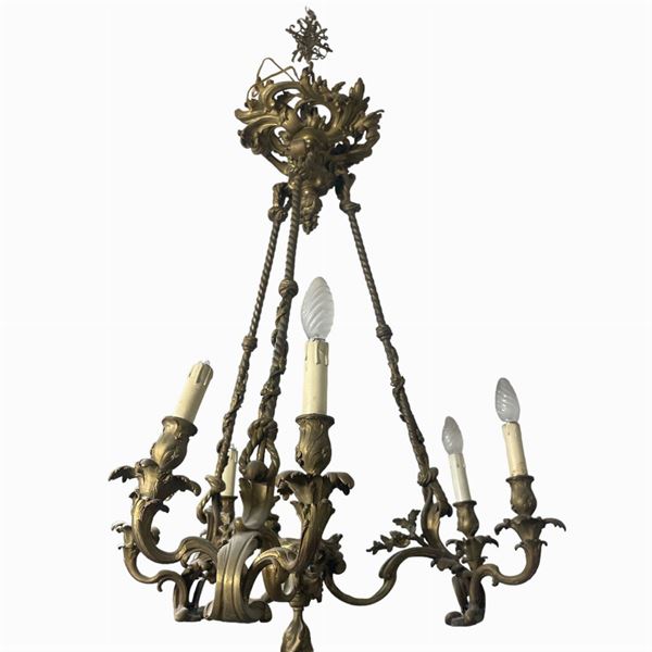 Lampadario in bronzo