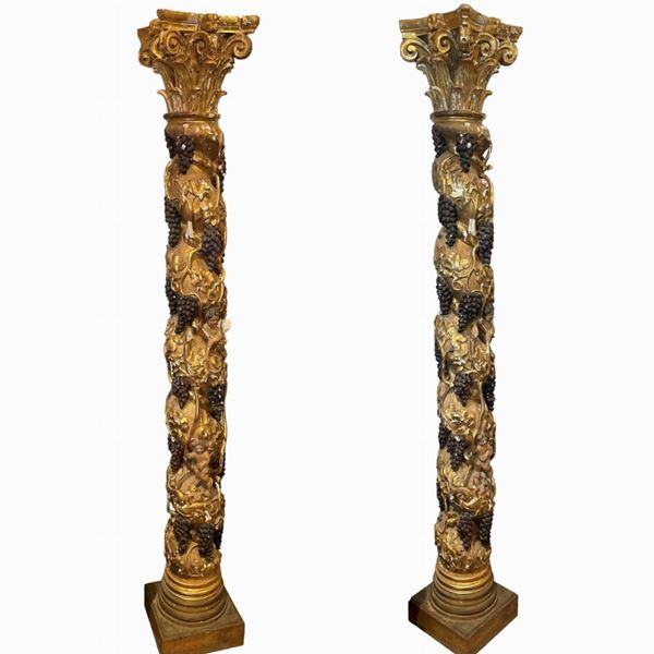 Coppia di colonne a tortiglione