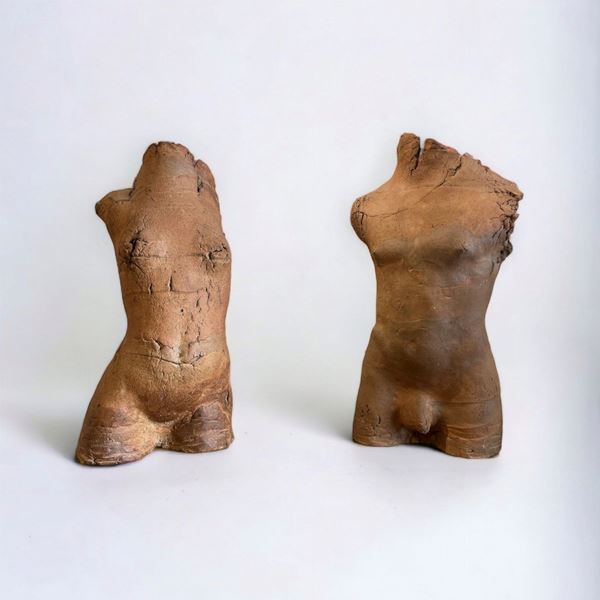 Coppia di busti in terracotta