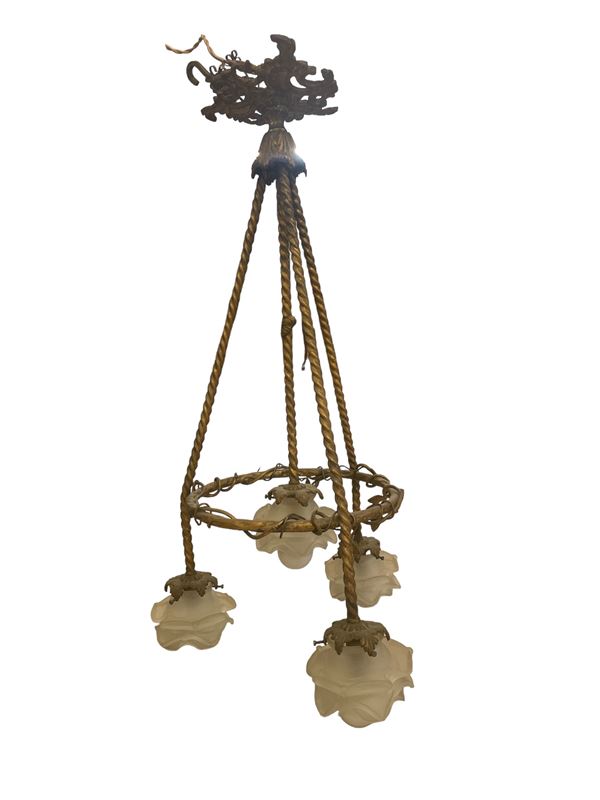 Lampadario in bronzo