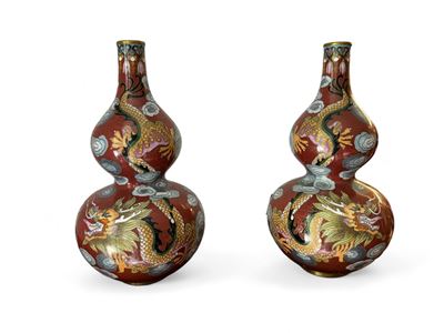 Coppia di Vasi in Cloisonné