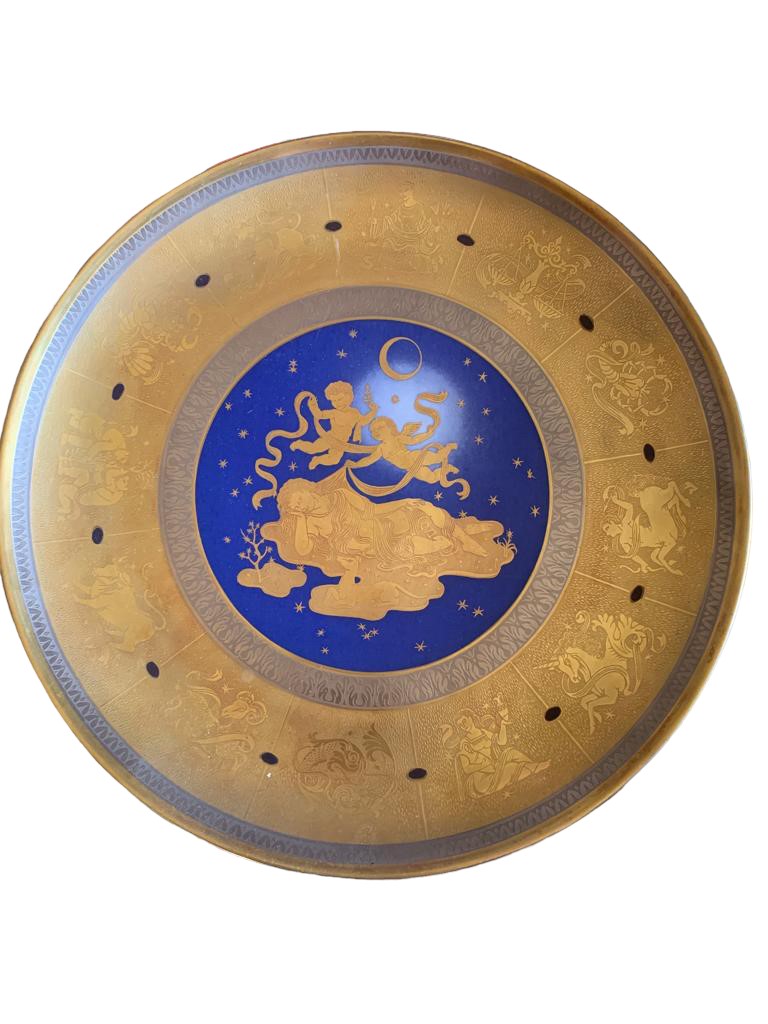 Set di Quattro Piatti Decorati in Oro 24 Kt