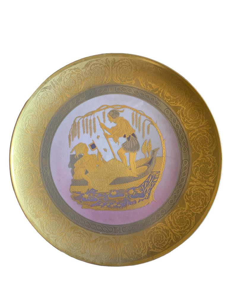 Set di Quattro Piatti Decorati in Oro 24 Kt
