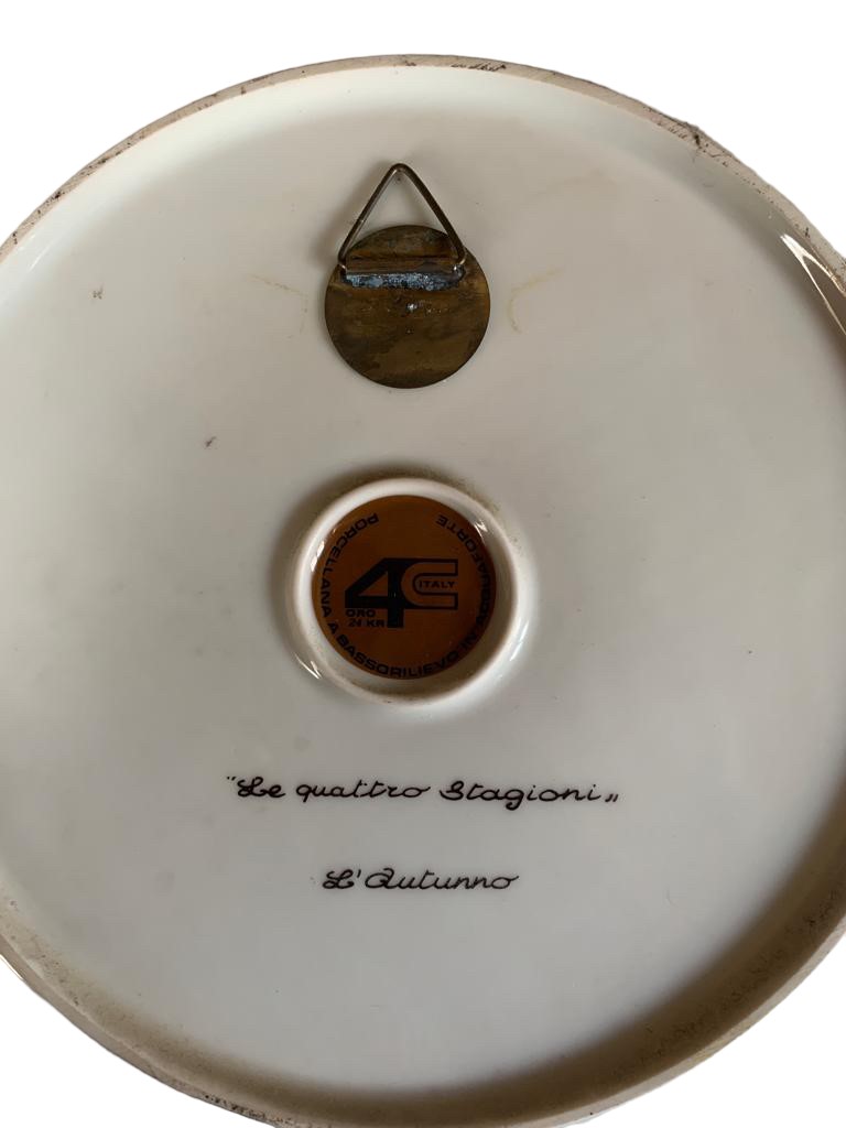 Set di Quattro Piatti Decorati in Oro 24 Kt