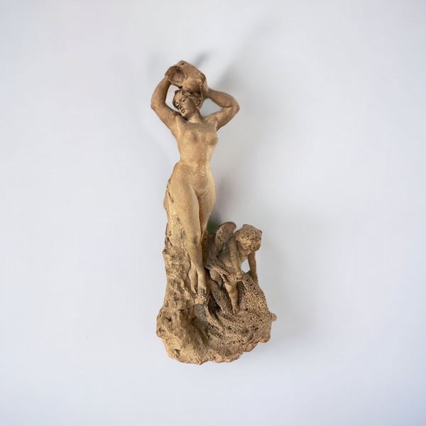 Venere riceve le perle in una conchiglia da Cupido