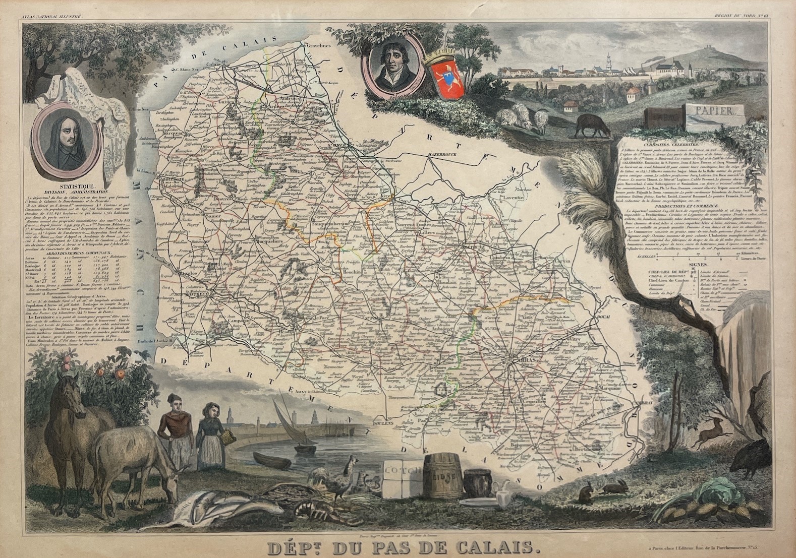 Coppia di Stampe Geografiche Tratte da L'atlas National Illustrè