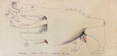 Mutmassungen sulla paura (coppia di disegni), tecnica mista su carta