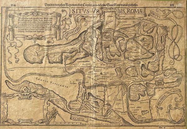 Sebastian M&#252;nster - Situs Urbis Romae tratto dalla "Cosmographia"