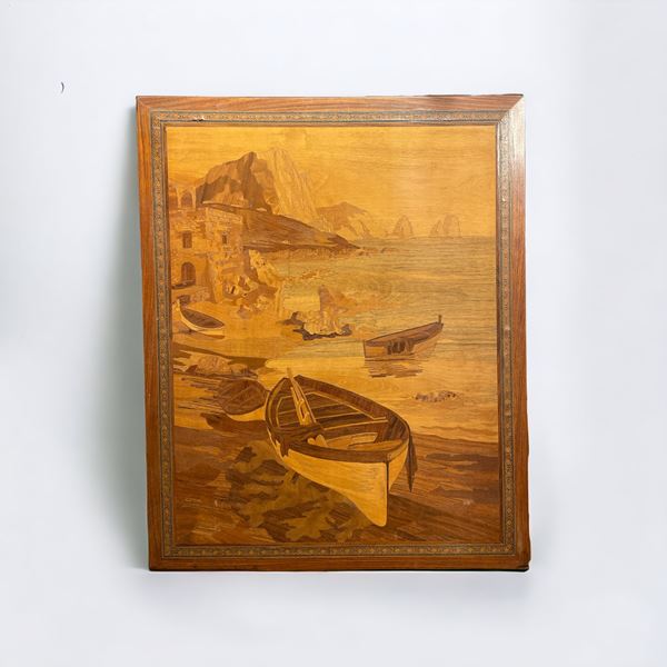Veduta dei faraglioni di Capri  (Manifattura sorrentina, XX secolo)  - Auction Timed auction / Christmas brocantage - DAMS Casa d'Aste