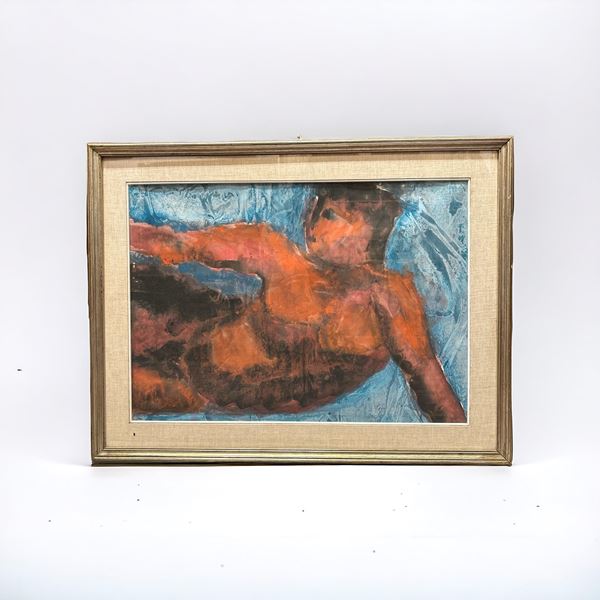 Nudo maschile  (1962)  - acquarello su carta - Asta Brocantage Natalizio - Web Only - DAMS Casa d'Aste