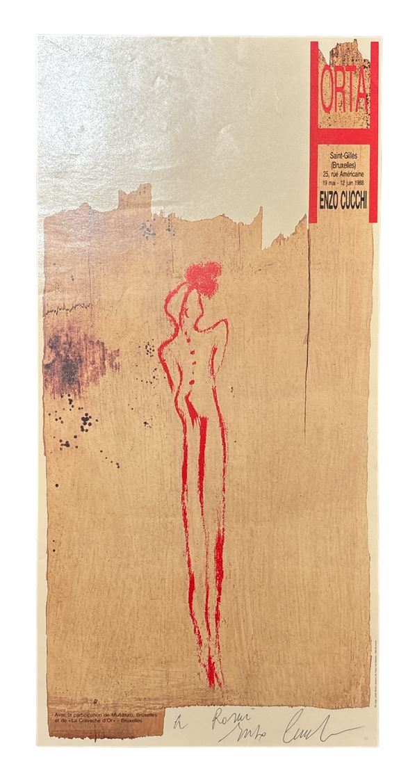 Enzo Cucchi - Manifesto mostra - Horta Saint Gilles (Bruxelles)