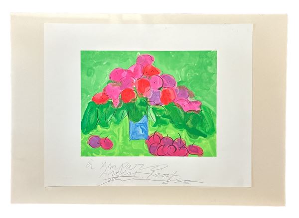 Walasse Ting - I love cherries and flowers