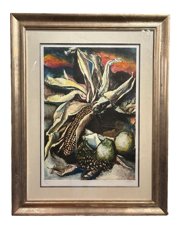 Renato Guttuso - Pannocchia e limoni