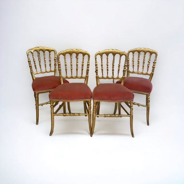 Set di sei sedie chiavarine da teatro