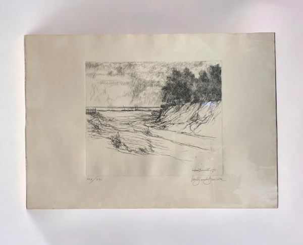 Lino Bianchi Barriviera : Senza Titolo  (1976)  - acquaforte su carta - Asta Asta a tempo / Brocantage natalizio - DAMS Casa d'Aste