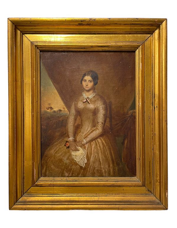 European School of the 19th century - Portrait of a young man sitting