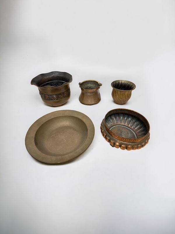 Miscellanea 5 oggetti in rame  (XX secolo)  - Rame - Auction Brocantage Natalizio - DAMS Casa d'Aste