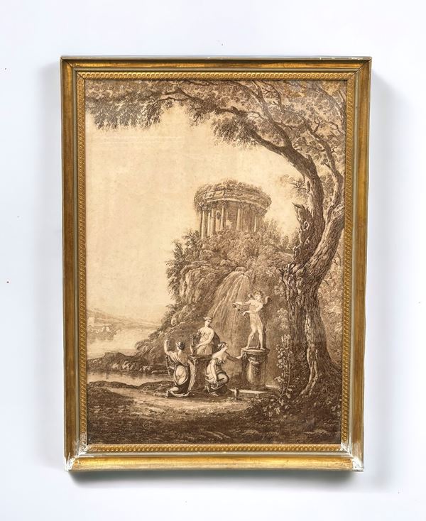 Tempio della Sibilla  (XX secolo)  - litografia su carta - Asta Arte classica e arte orientale - DAMS Casa d'Aste