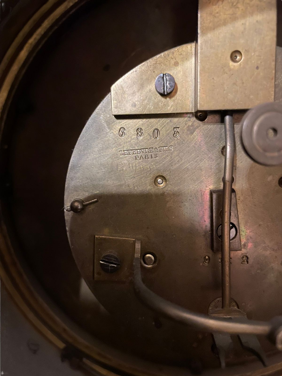 Orologio da tavolo in bronzo dorato