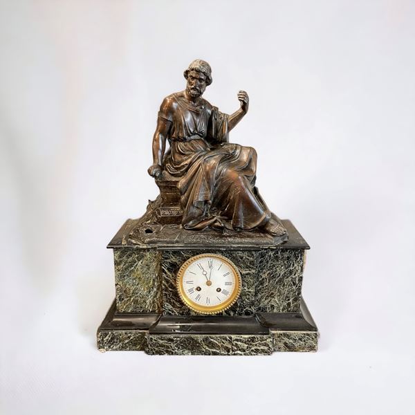 Orologio da tavolo in antimonio brunito