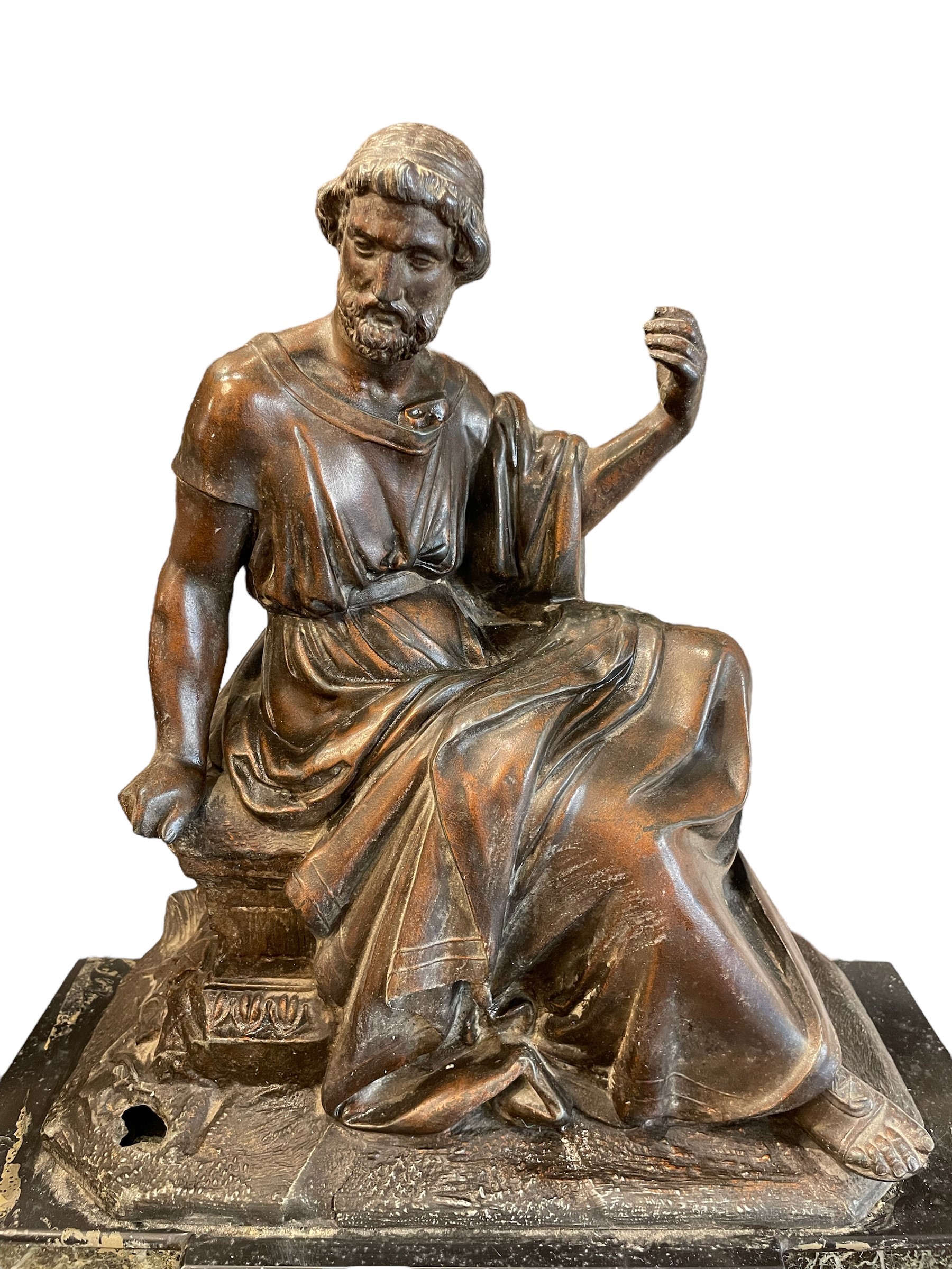 Orologio da tavolo in antimonio brunito