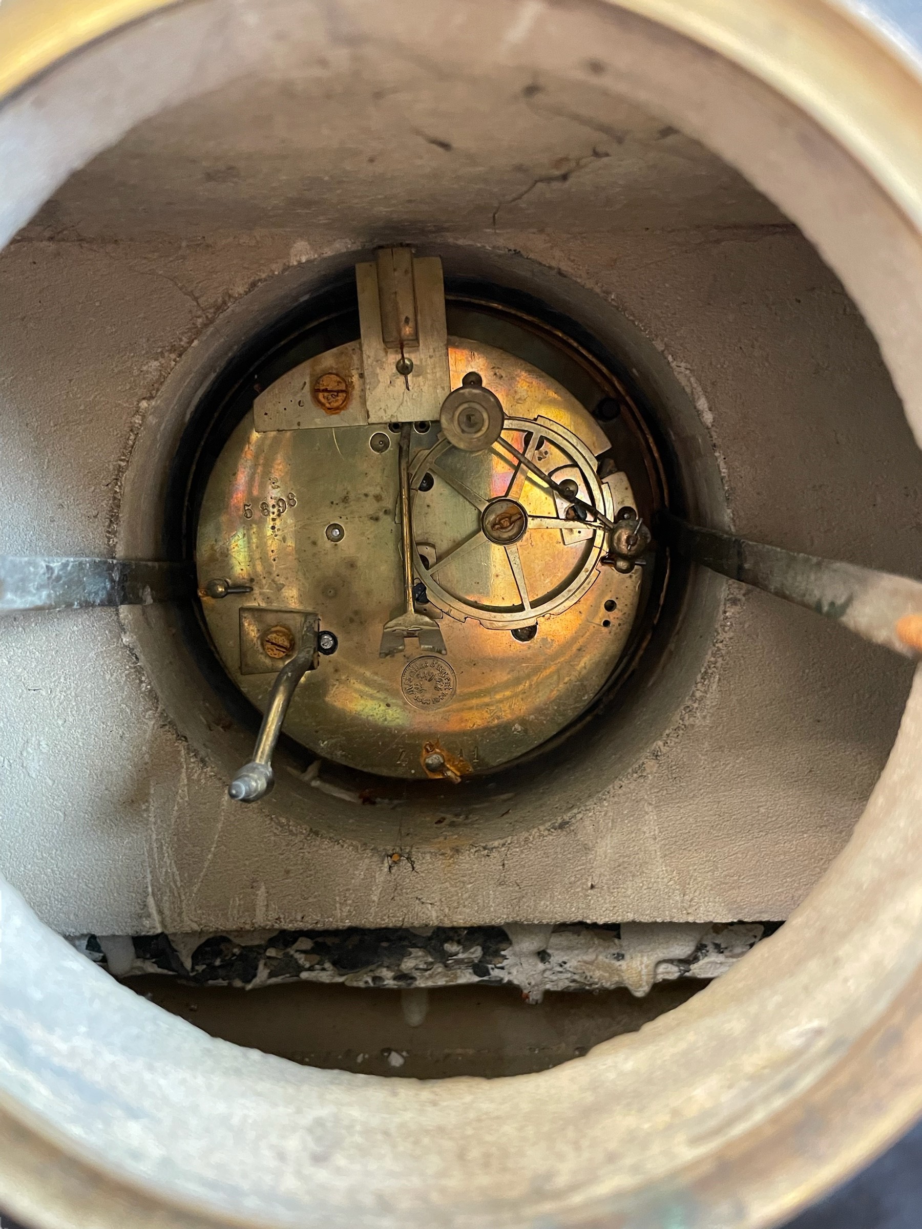 Orologio da tavolo in antimonio brunito