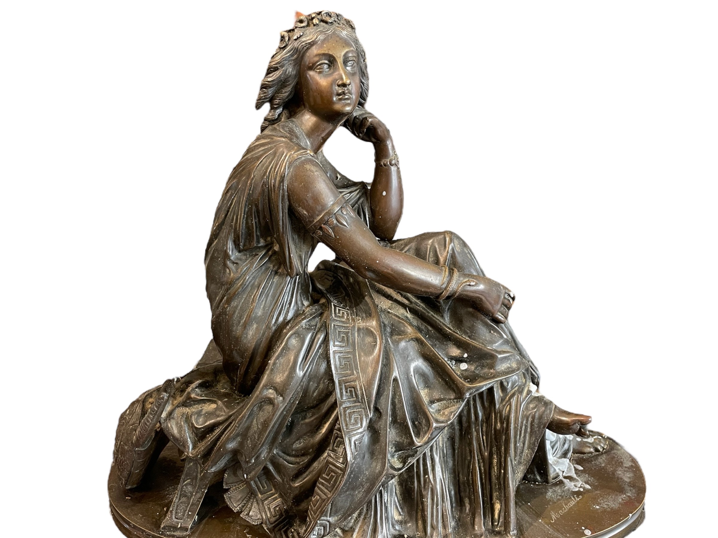 Grande orologio da tavolo in bronzo brunito