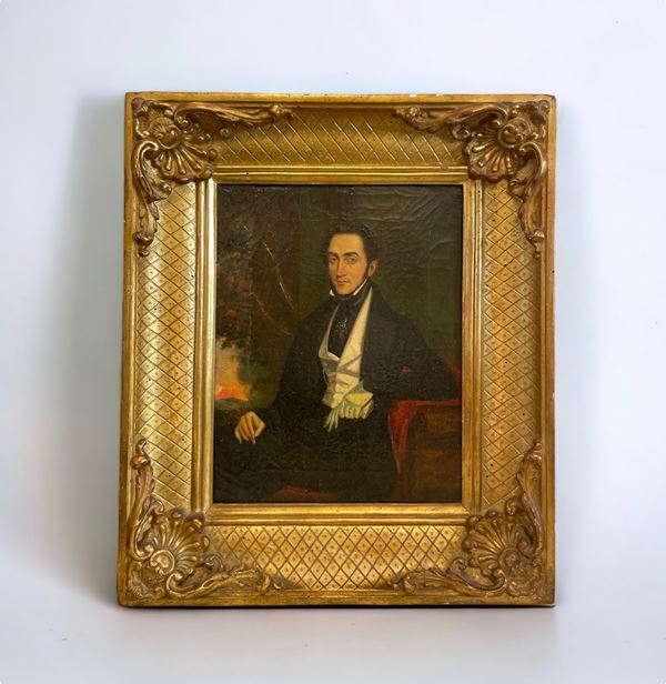 Anonimo del XIX secolo - Ritratto di Gentiluomo con guanti