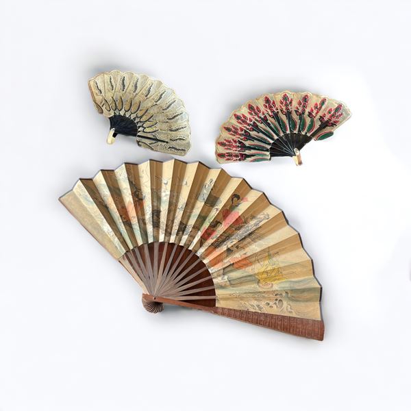 Set di 3 ventagli orientali