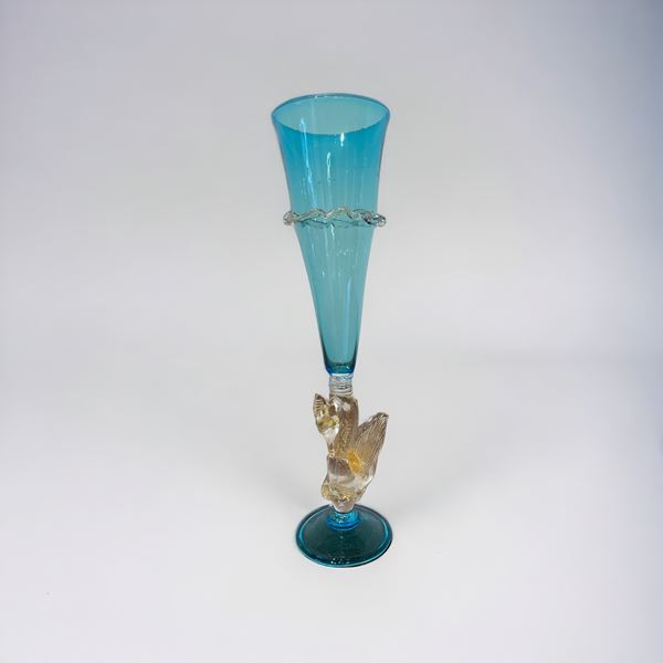 Calice vetro di Murano blu