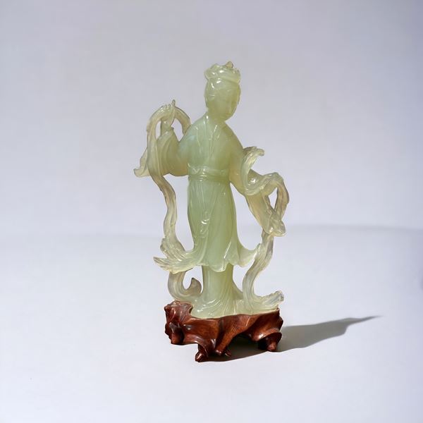 Scultura raffigurante Geisha  (XX secolo)  - giada - Asta Asta a tempo / Brocantage natalizio - DAMS Casa d'Aste