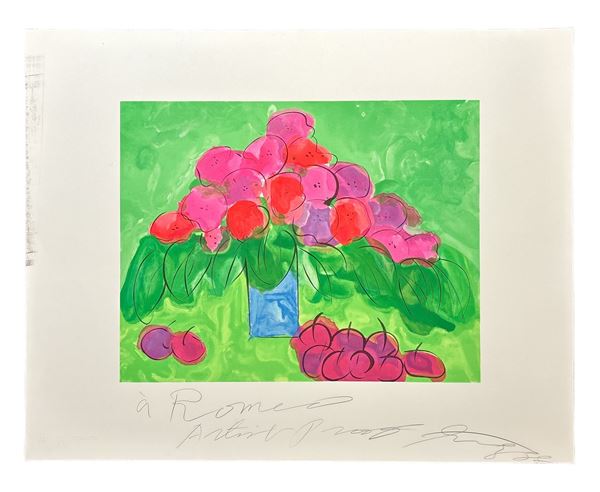 Walasse Ting - I love cherries and flowers