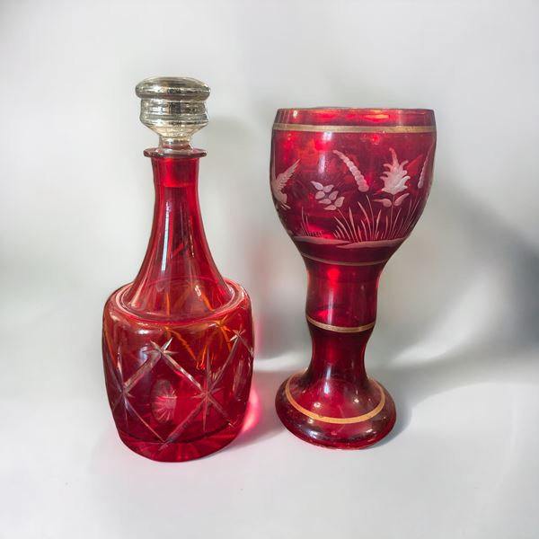 Calice e decanter  (XX sec.)  - Asta Asta a tempo / Brocantage natalizio - DAMS Casa d'Aste